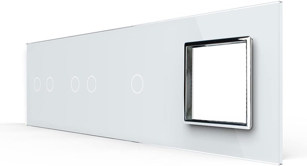 LIVOLO Glasblende 4Fach für Lichtschalter & Steckdose VL-C7-C2/C2/C1/SR-11 Weiss