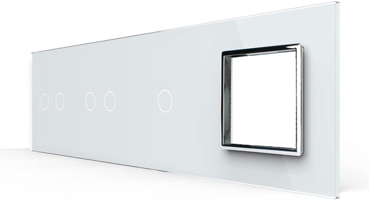 LIVOLO Glasblende 4Fach für Lichtschalter & Steckdose VL-C7-C2/C2/C1/SR-11 Weiss