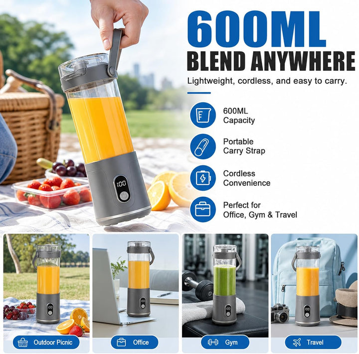 Tragbarer Mixer 500ml, Smoothie Maker To Go, Mini Smoothie Maker, Protein Shaker Elektrisch, Elektri
