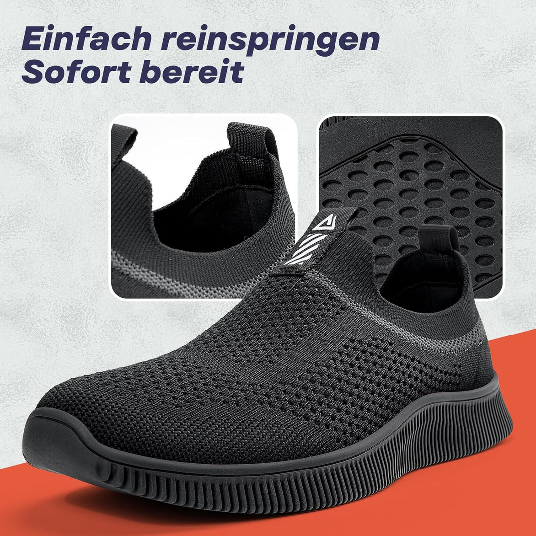 MrToNo Slip On Sneakers Herren Damen Turnschuhe Sportschuhe Fitness Sporthalle Freizeitschuhe Atmung