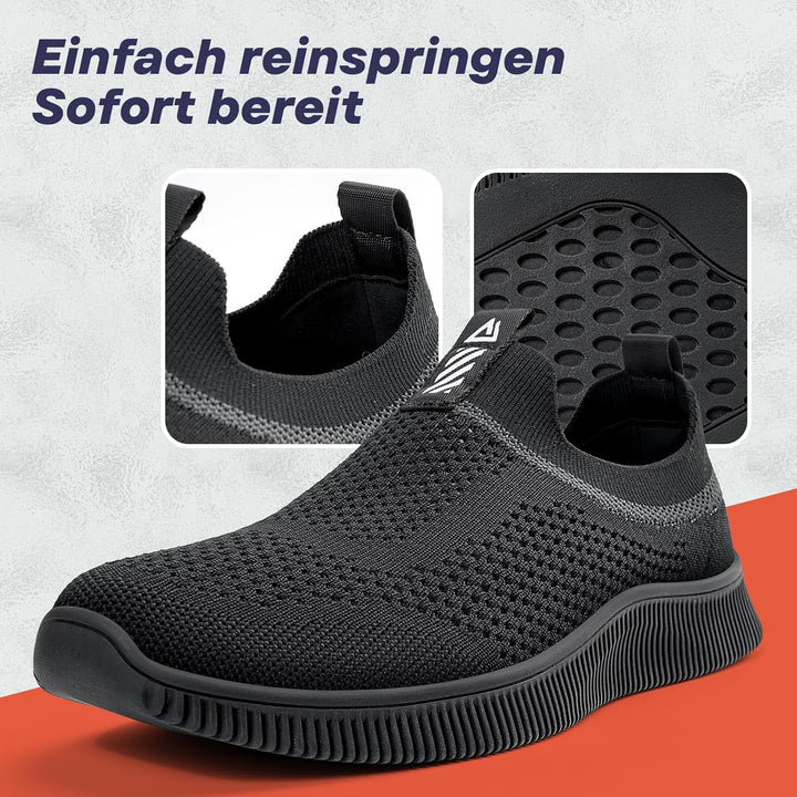 MrToNo Slip On Sneakers Herren Damen Turnschuhe Sportschuhe Fitness Sporthalle Freizeitschuhe Atmung