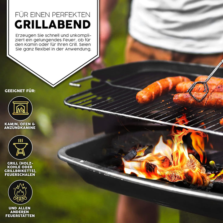 grillas 3 kg Bio-Kaminanzünder und Öko-Grillanzünder ca. 240 Stück aus Holzwolle, in pflanzlichem Wa