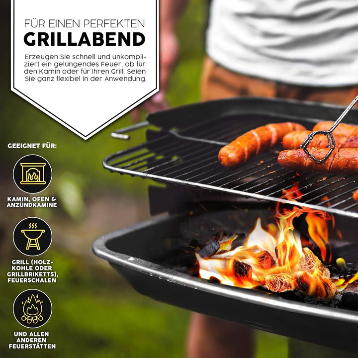 grillas 5 kg Bio-Kaminanzünder und Öko-Grillanzünder ca. 400 Stück aus Holzwolle, in pflanzlichem Wa