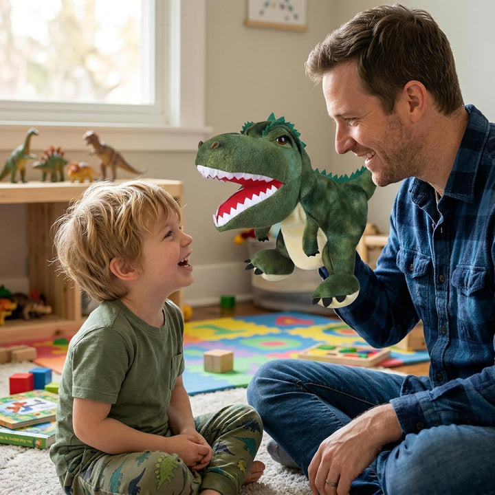 LOMTRATS Dinosaurier-Handpuppen für Kinder, Kleinkind enthält Triceratops und Tyrannosaurus Rex mit