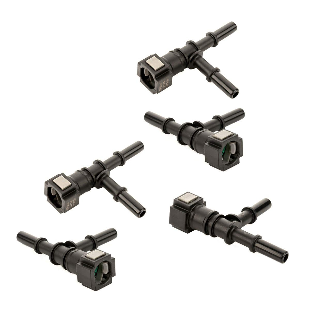 LST 5x Kraftstoffleitung Schnellkupplung T-Stück mit doppelt Stecker 7,89-8mm