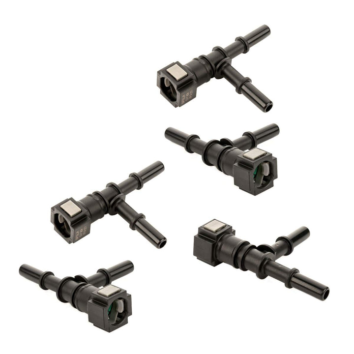 LST 5x Kraftstoffleitung Schnellkupplung T-Stück mit doppelt Stecker 7,89-8mm