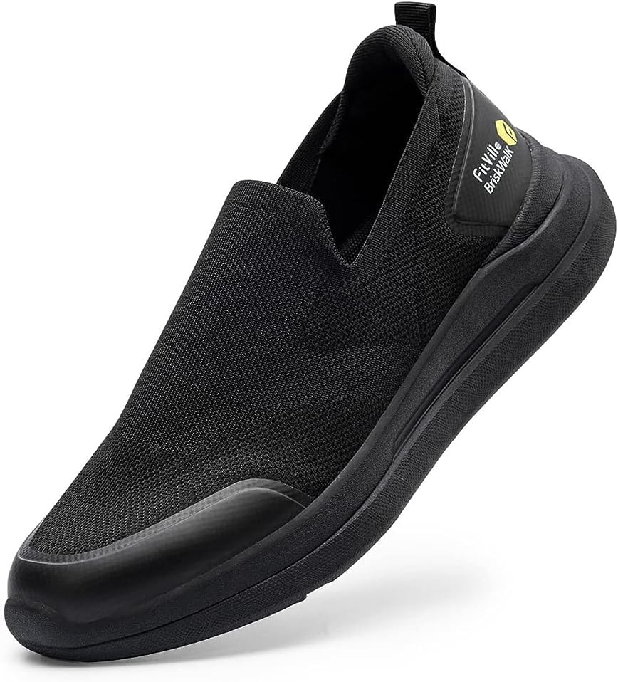 FitVille Herren Slip on Sneakers Extra Weite Bequeme Turnschuh Leicht Walkingschuhe Atmungsaktiv Bre
