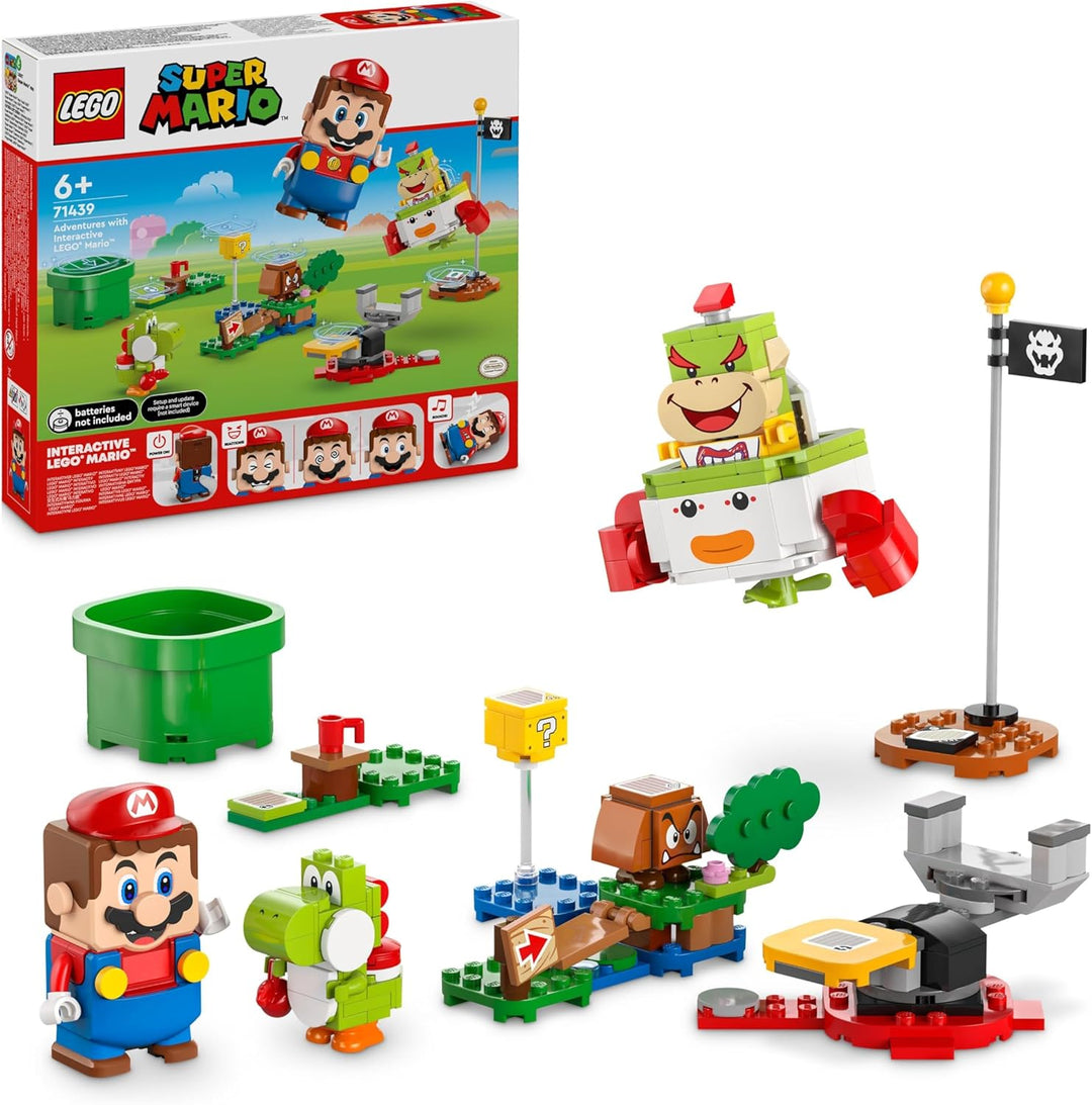 LEGO Super Mario Abenteuer mit dem interaktiven Mario, Set mit Junior-Clown-Kutsche, Spielzeug-Yoshi