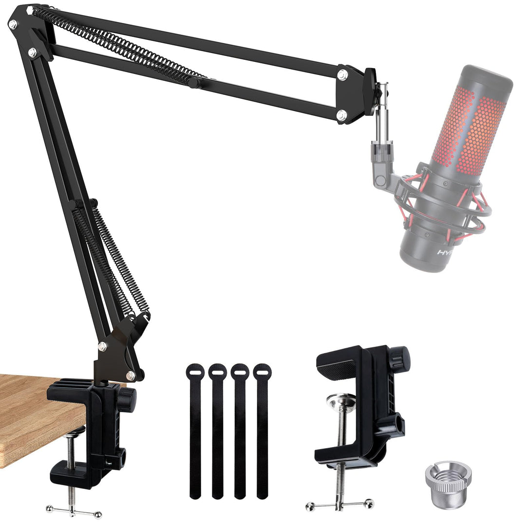 SUNMON Mikrofonarm für HyperX QuadCast - Universal Mic Boom Arm Mikrofon Ständer mit Kabelbinder, ei