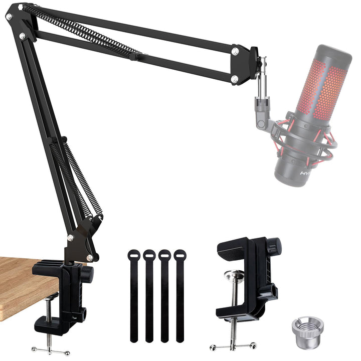 SUNMON Mikrofonarm für HyperX QuadCast - Universal Mic Boom Arm Mikrofon Ständer mit Kabelbinder, ei