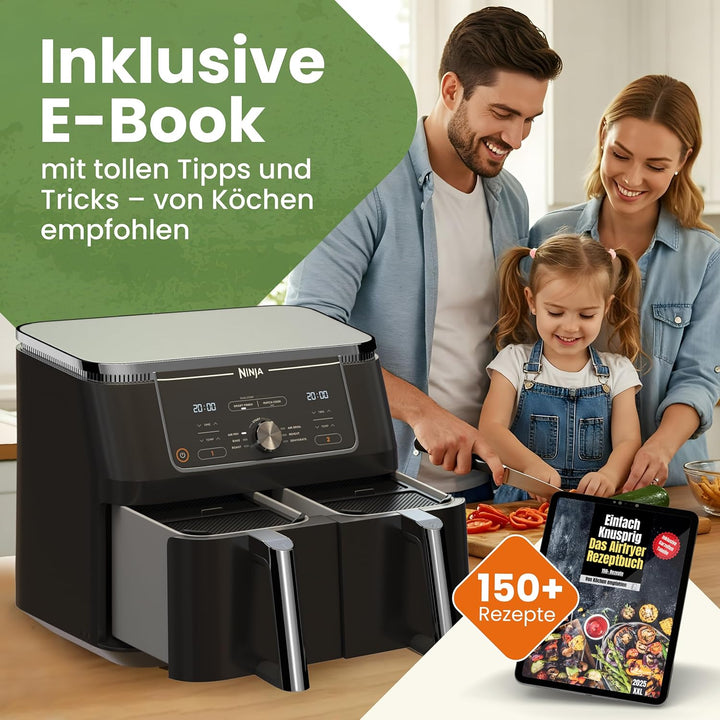 2x Premium Spritzschutz Ninja AF400EU | Spritzschutz Airfryer Ninja [TESTSIEGER] Ninja Heissluftfrit