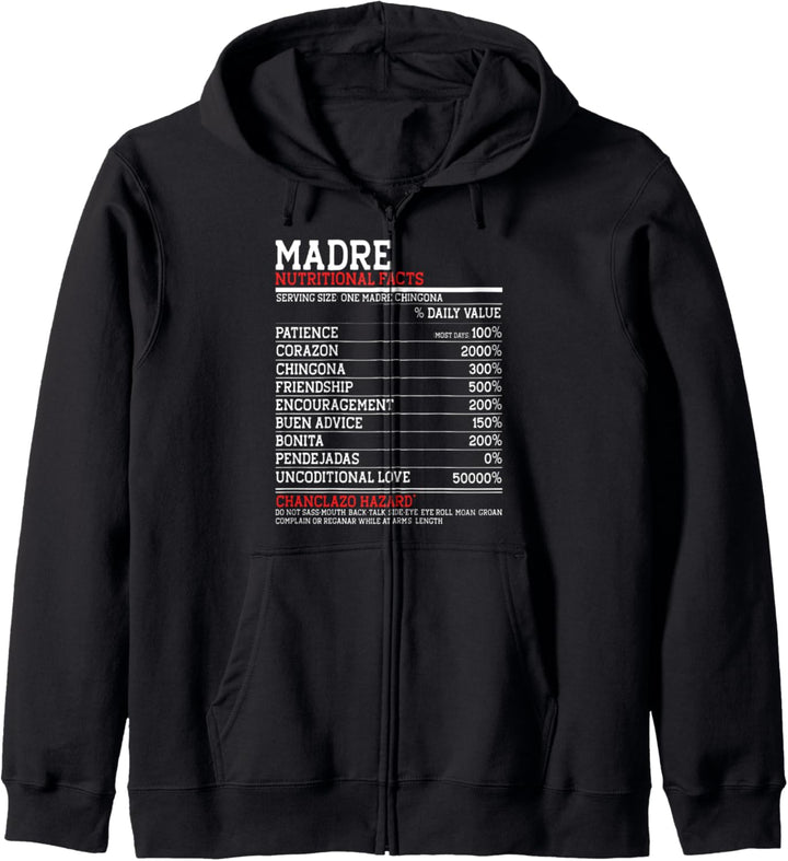 Madre Nutrition Facts - Funny Nutrition Kapuzenjacke