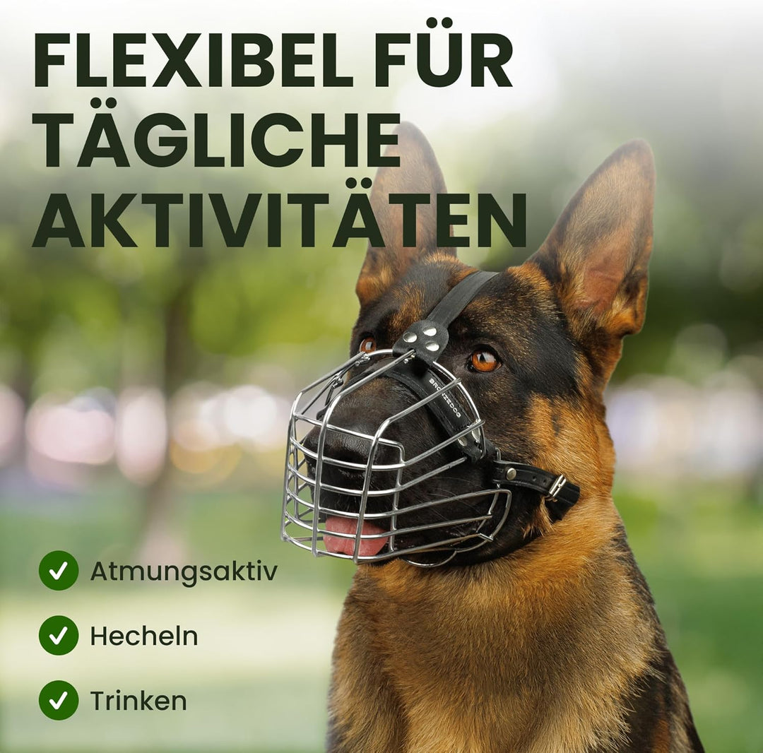 BRONZEDOG Draht-Hundemaulkorb Deutscher Schäferhund für mittelgrosse grosse Hunde Verstellbarer lang