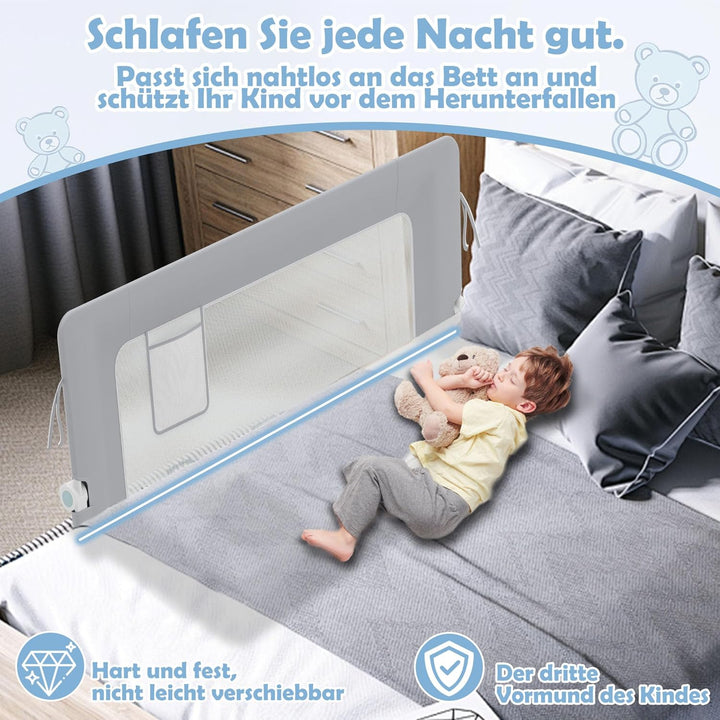 LZQ Rausfallschutz Bett Bettgitter Klappbar Kinderbettgitter Rausfallschutz Kinderbett Bettschutzgit