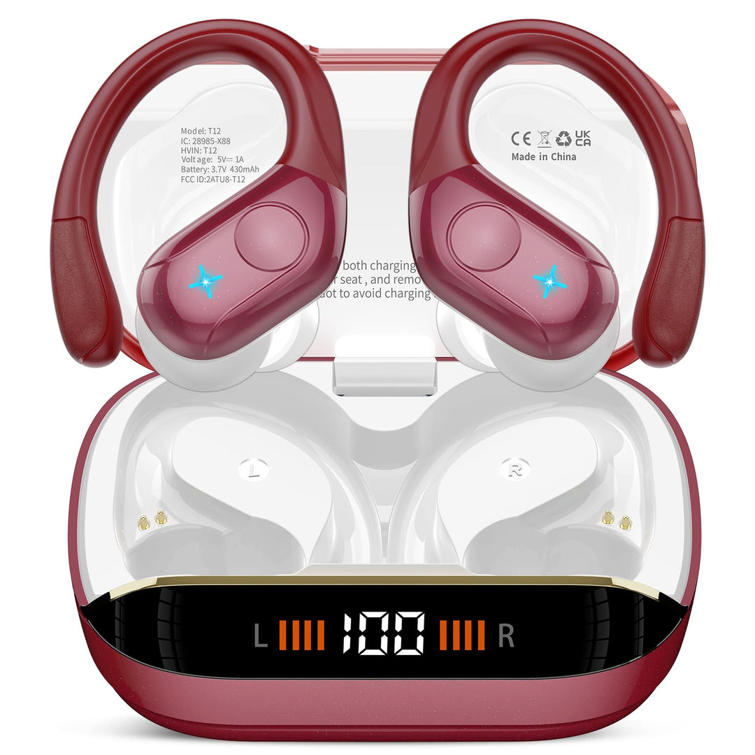 Bluetooth Kopfhörer Sport, 75H, In Ear Kopfhörer Kabellos Bluetooth 5.4, HiFi Stereo, Ohrhörer mit 4
