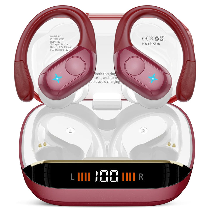 Bluetooth Kopfhörer Sport, 75H, In Ear Kopfhörer Kabellos Bluetooth 5.4, HiFi Stereo, Ohrhörer mit 4