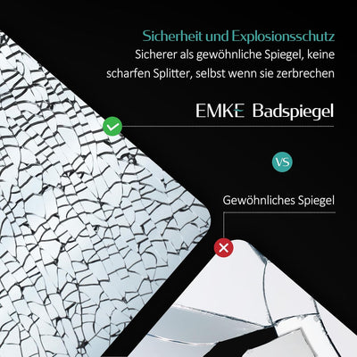 EMKE Badspiegel mit Beleuchtung 50x70cm Einstellbare Helligkeit Badezimmerspiegel LED mit Touchschal