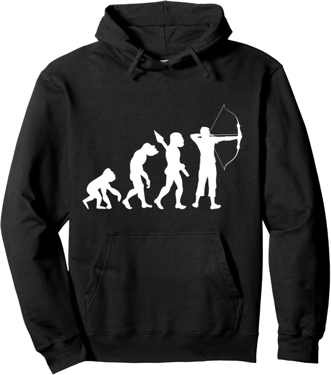 Bogenschiessen Bogenschütze Pfeil Bogen Evolution Lustig Fun Pullover Hoodie