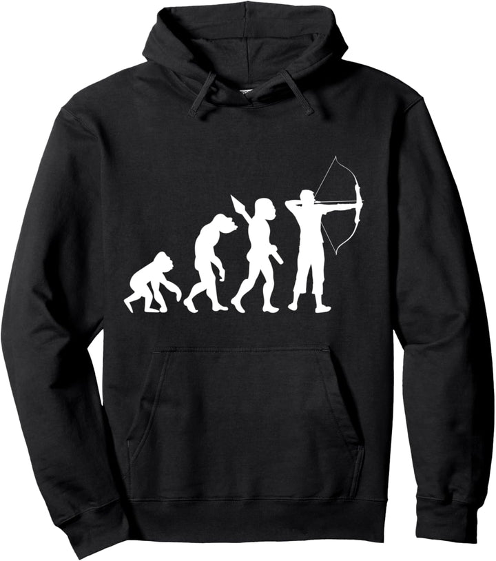 Bogenschiessen Bogenschütze Pfeil Bogen Evolution Lustig Fun Pullover Hoodie