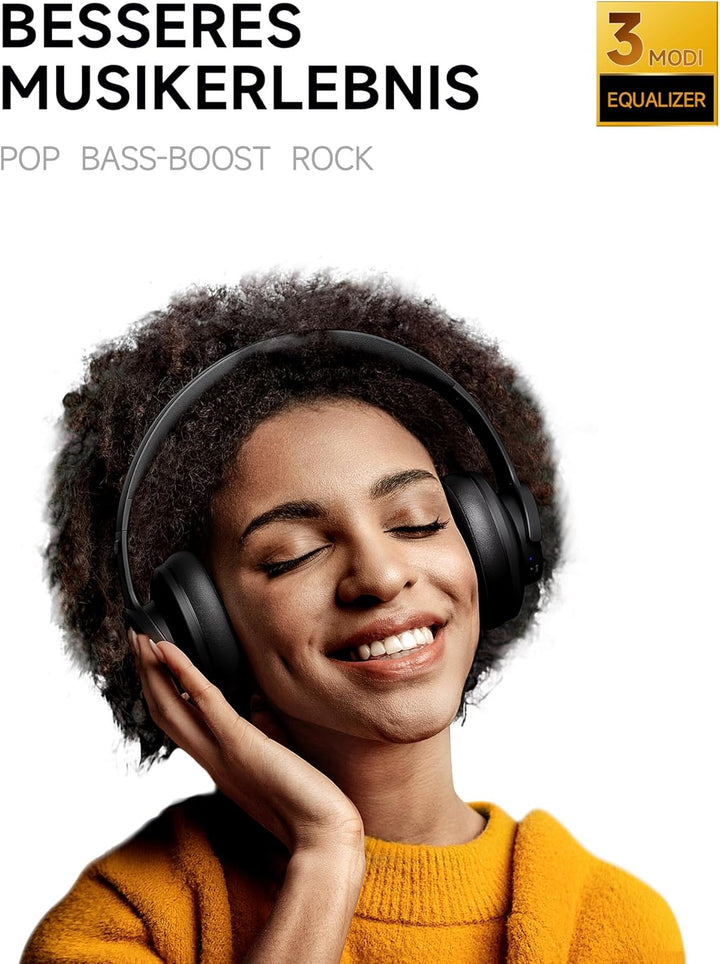 Picun B8 Bluetooth-Kopfhörer, 120 Stunden Wiedergabezeit, kabellose Bluetooth-Kopfhörer mit 3 EQ-Mod