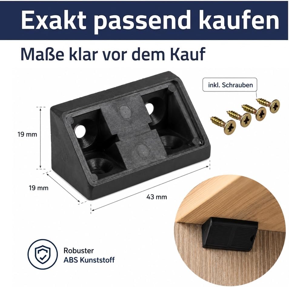 Winkelverbinder Doppelter Set 20/40 x - Möbelverbinder - Schrankverbinder - Bauwinkel - Korpusverbin