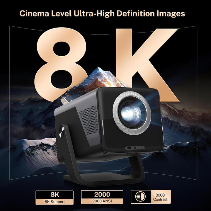 [8K Unterstützt/2000 ANSI/AI Visuelle Kalibrierung] X7 Smart Beamer mit Android 14 OS, 1080P UHD Pro