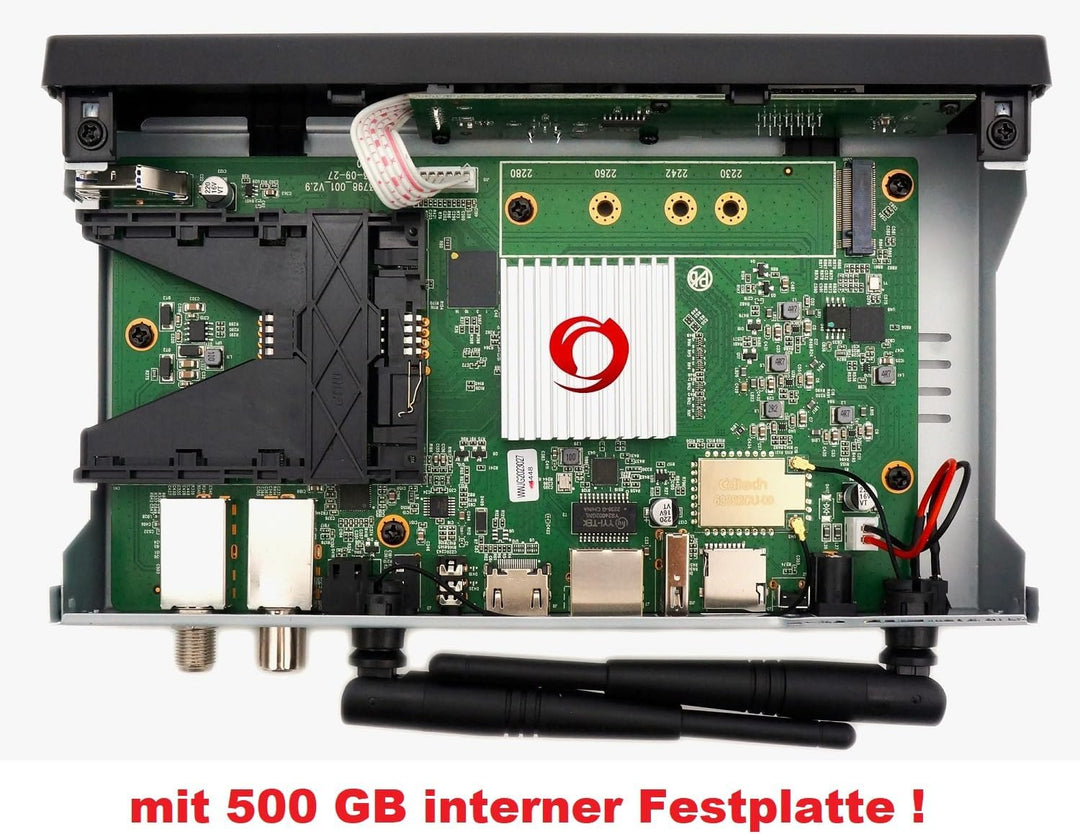 Octagon SF8008 UHD 4K Supreme Combo + 500GB Festplatte INTERN, Sat- Kabel- & DVB-T2 Receiver, E2 Lin