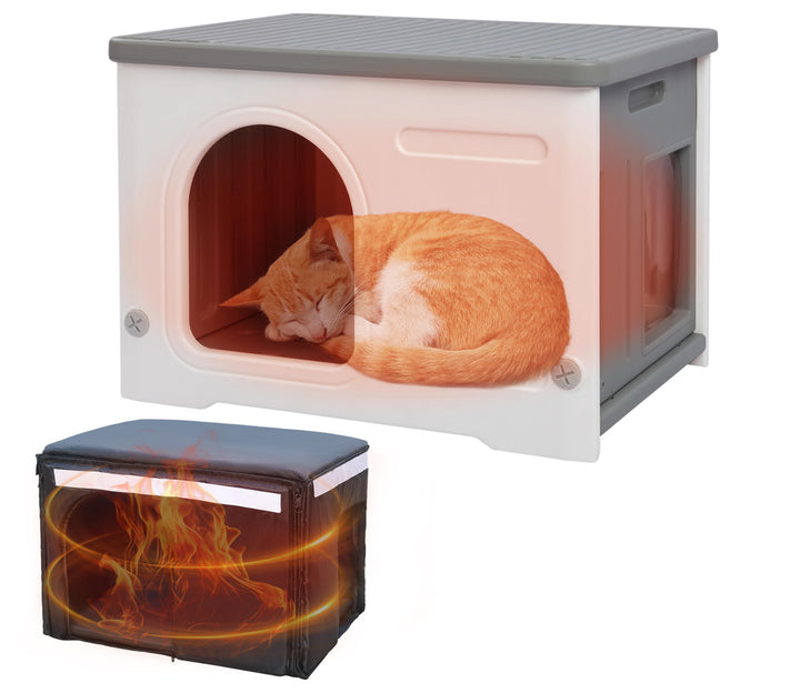 Katzenhäuser mit isolierter Auskleidung für Indoor-Katzen Kunststoff verwildert Outdoor-Katzenhaus W
