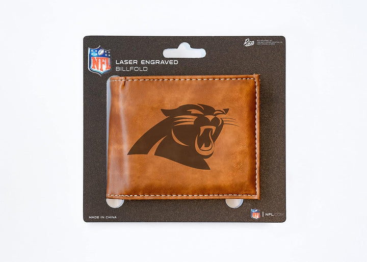Rico Industries NFL Geldbörse mit Lasergravur, Braun Carolina Panthers, Carolina Panthers