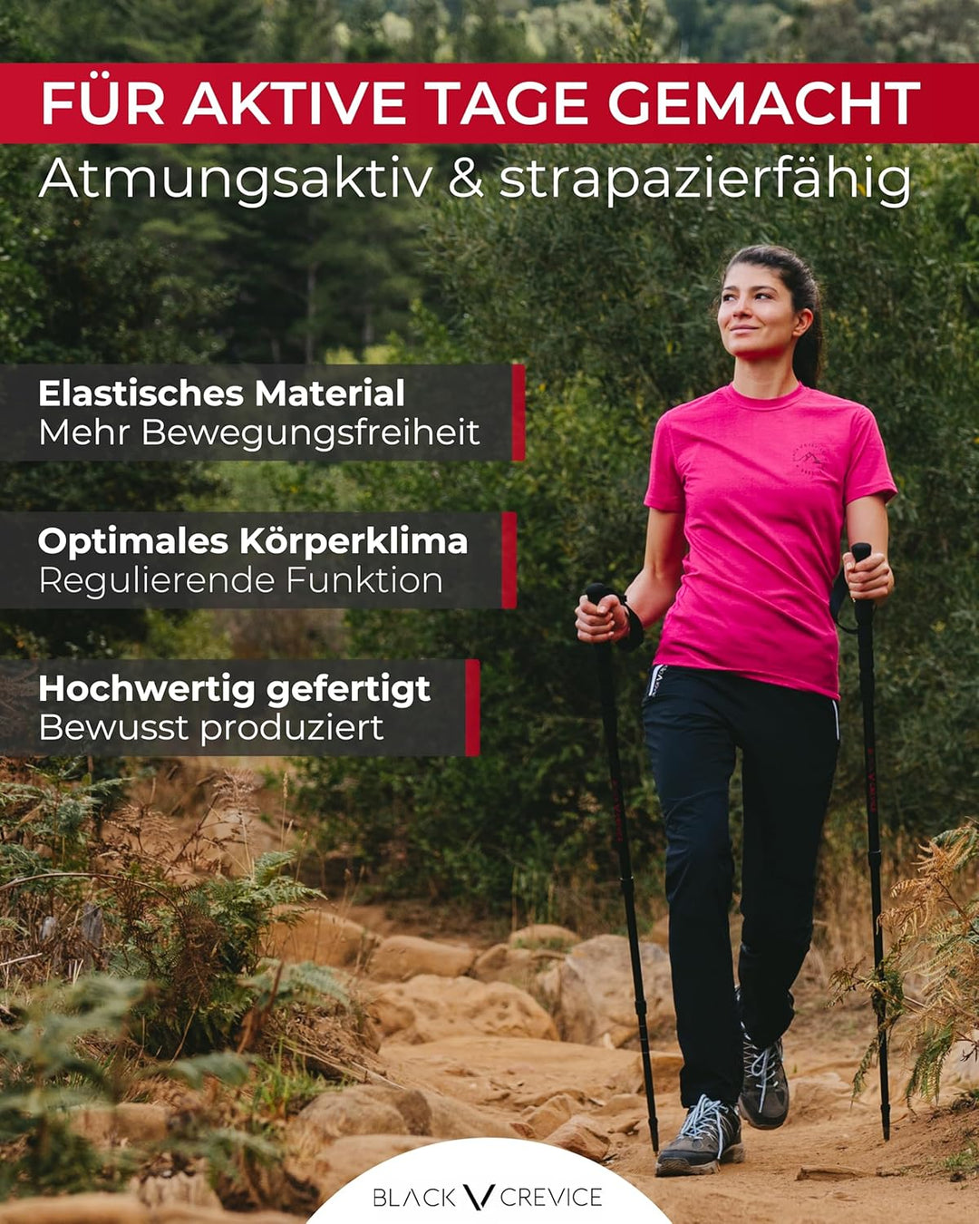 Black Crevice Trekking-Shorts Damen I Wandershorts Damen kurz I Damen Outdoor-Shorts I wasserabweise