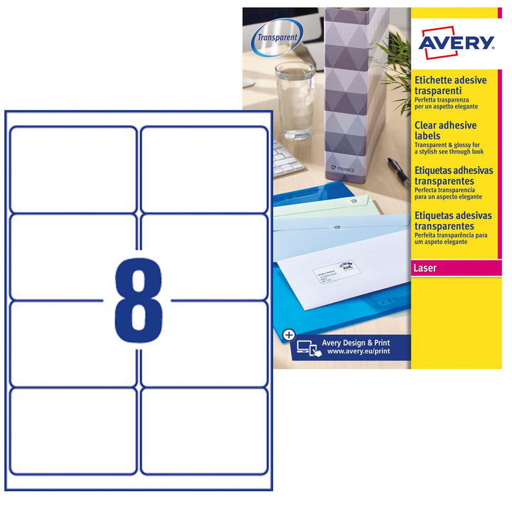 Avery Etiketten für Laserdrucker, transparent