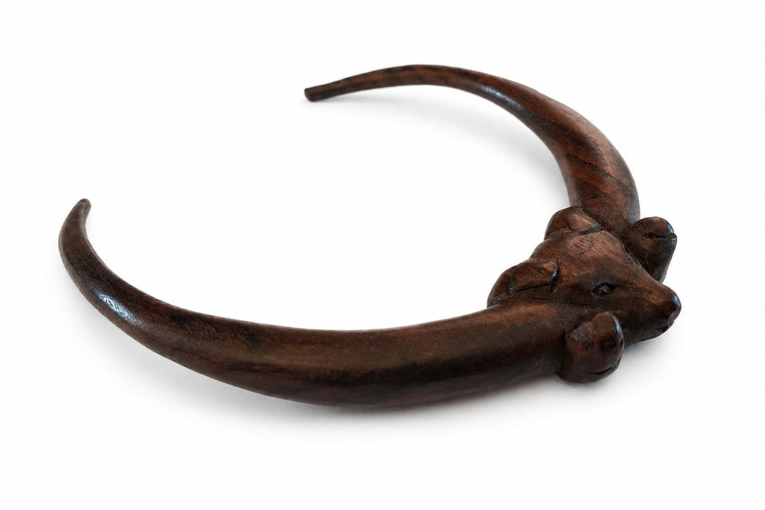 Windalf Wikinger Torques RAM Ø12.5 cm Halsreif Widderkopf Nordische Mythologie Holz