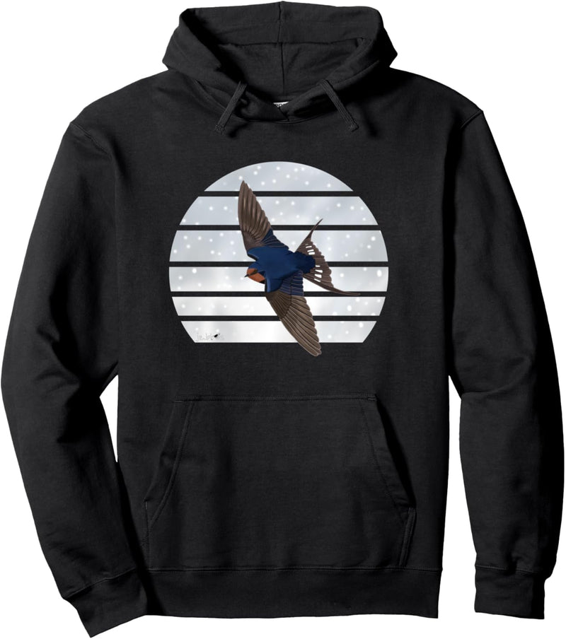 Rauchschwalbe im Schnee Vogel Weihnachten Vogelfreund Pullover Hoodie