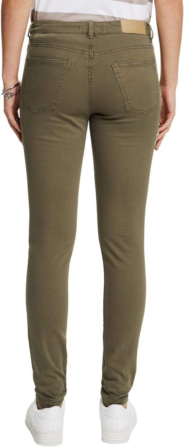 edc by Esprit Stretch-Pants mit Organic Cotton 34 Dunkles Khaki, 34 Dunkles Khaki