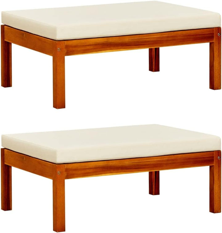 vidaXL 2X Akazienholz Massiv Gartenhocker Modular Fusshocker Fussbank Sitzhocker Hocker Holzhocker F