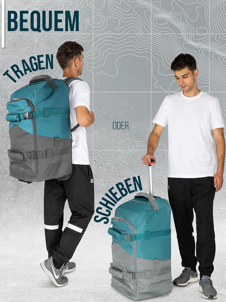normani Reisetasche Trolley mit Rucksackfunktion 90 Liter - Backpacker mit Frontloader praktischer R