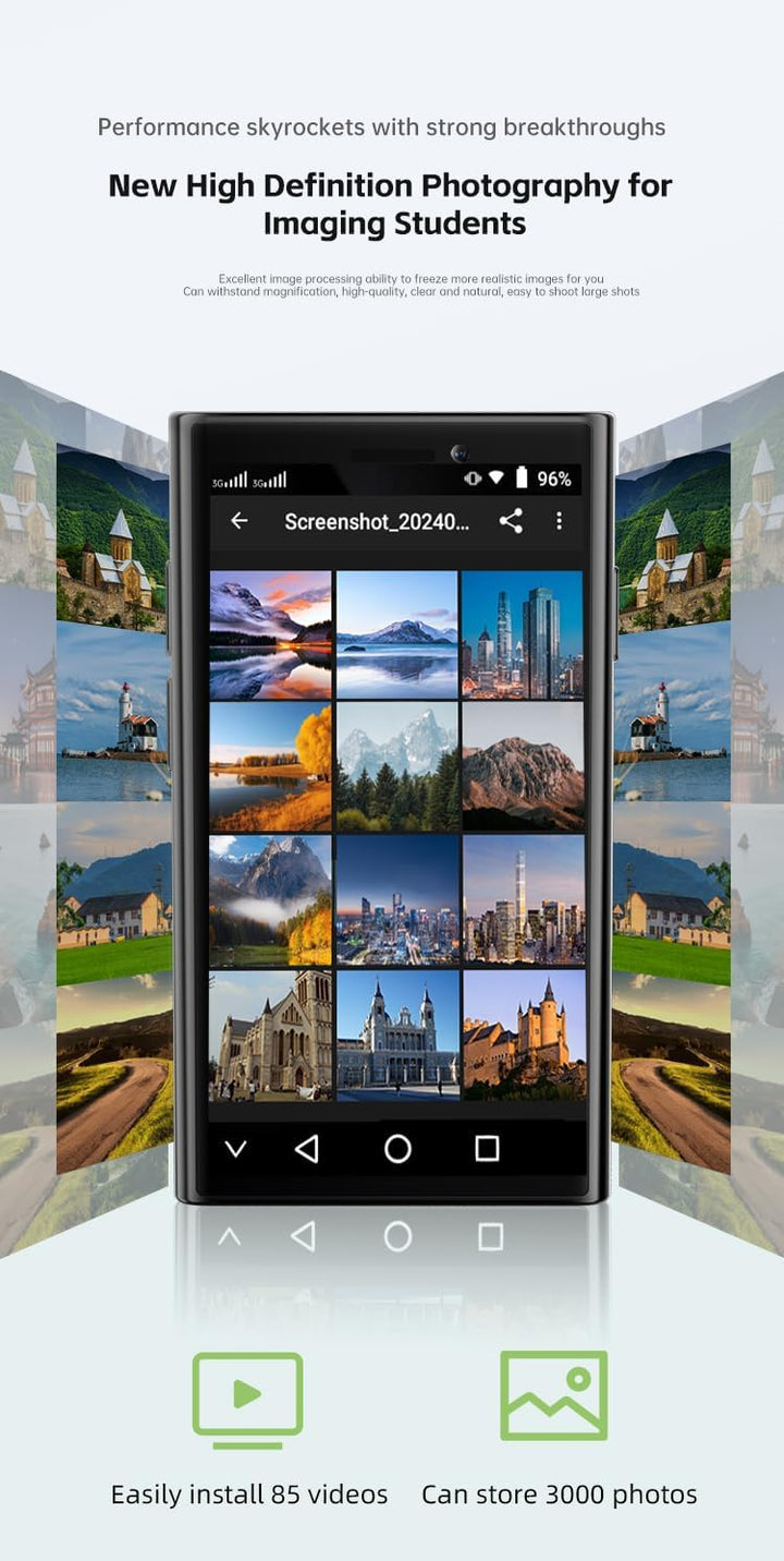 3G-Mini-Handy, kleines Smartphone für Kinder, 3-Zoll-HD-Bildschirm, 2 GB RAM + 16 GB, kompakt, WiFi,