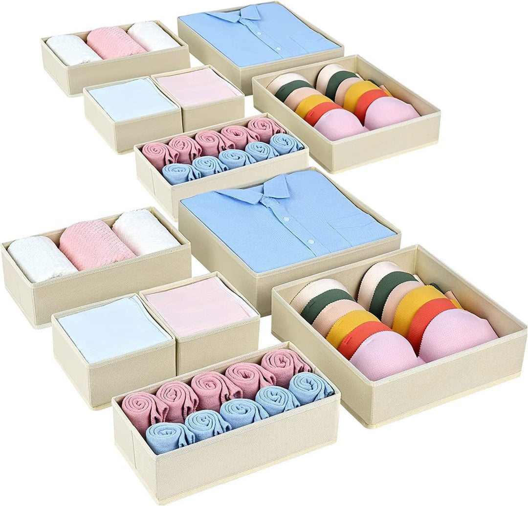 12 Stück Schrank Organizer Schubladen Organizer, Faltbare Aufbewahrungsbox Stoff, Unterwäsche Organi