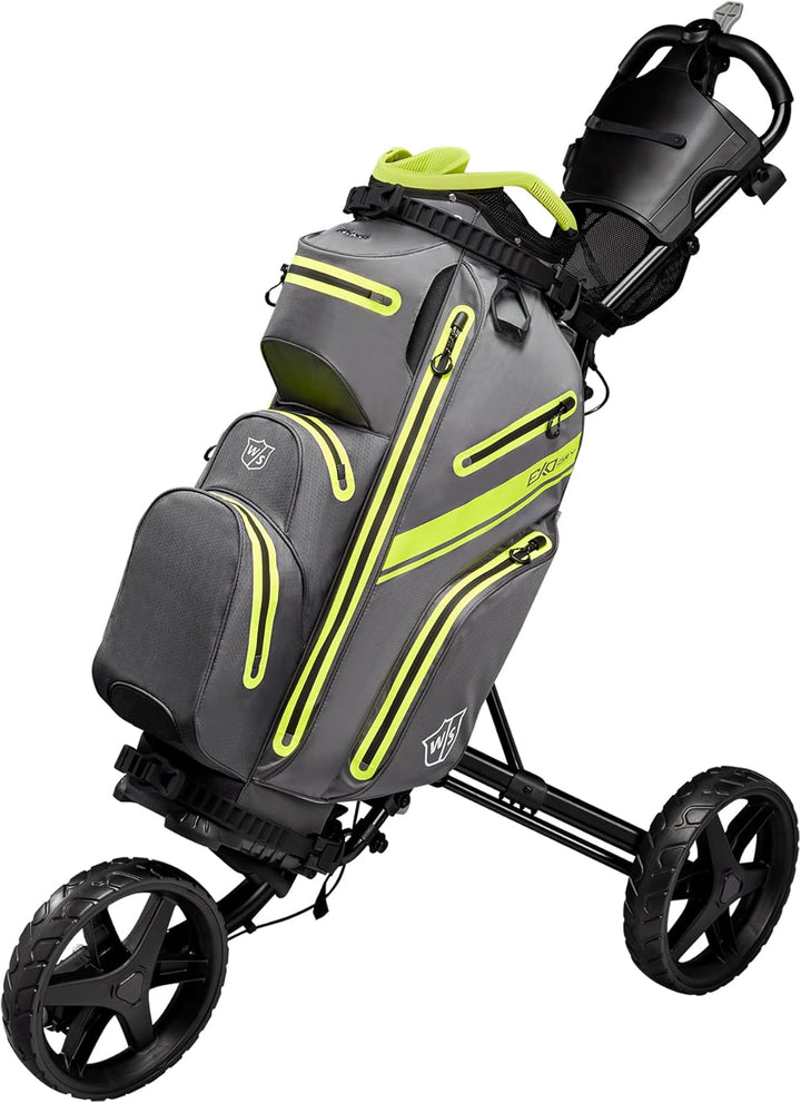Wilson Unisex-Adult Ws Exo Dry Cart Bag Golfwagentasche Einheitsgrösse Holzkohle. / Citron / Ftw Sil