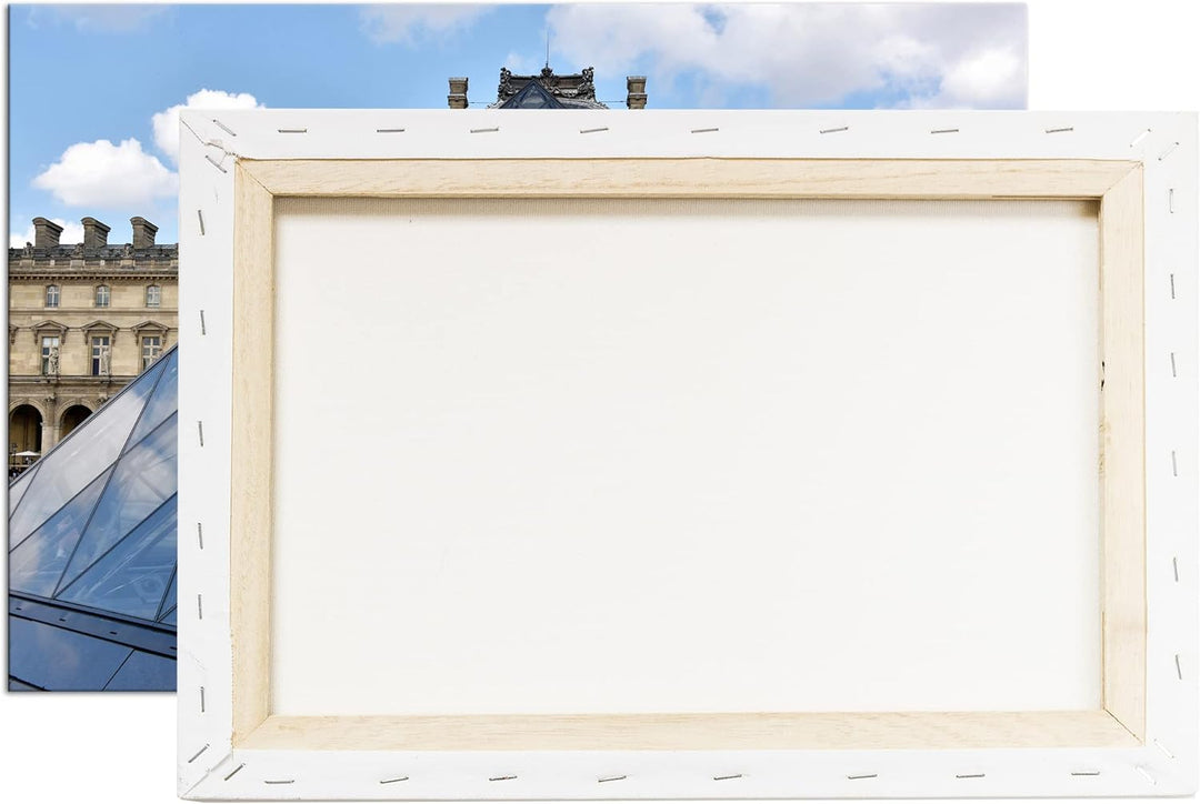 deyoli Jalousie Pyramide in Paris Format: 80x60 als Leinwandbild, Motiv fertig gerahmt auf Echtholzr