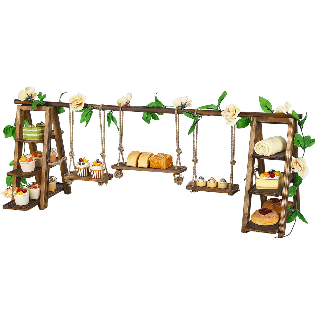 Cupcake-Ständer aus Holz,Etagere 3 Etagen mit 9 Tabletts aus Holz für Lebensmittel,Tortenständer 3 E