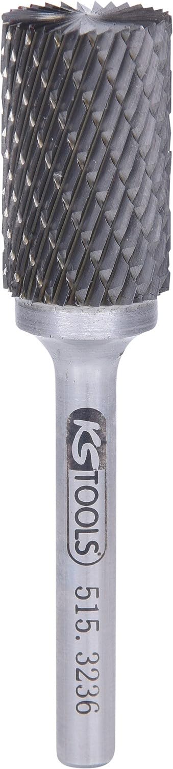 KS Tools 515.3236 HM Zylinder-Frässtift Form A mit Stirnverzahnung, 16mm