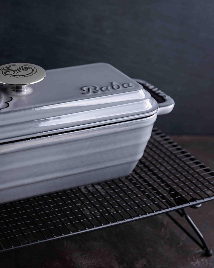 Sallys Gusseisen Brot- Backform Baba (Smokey Grey Majolika), Smokey Grey Majolika