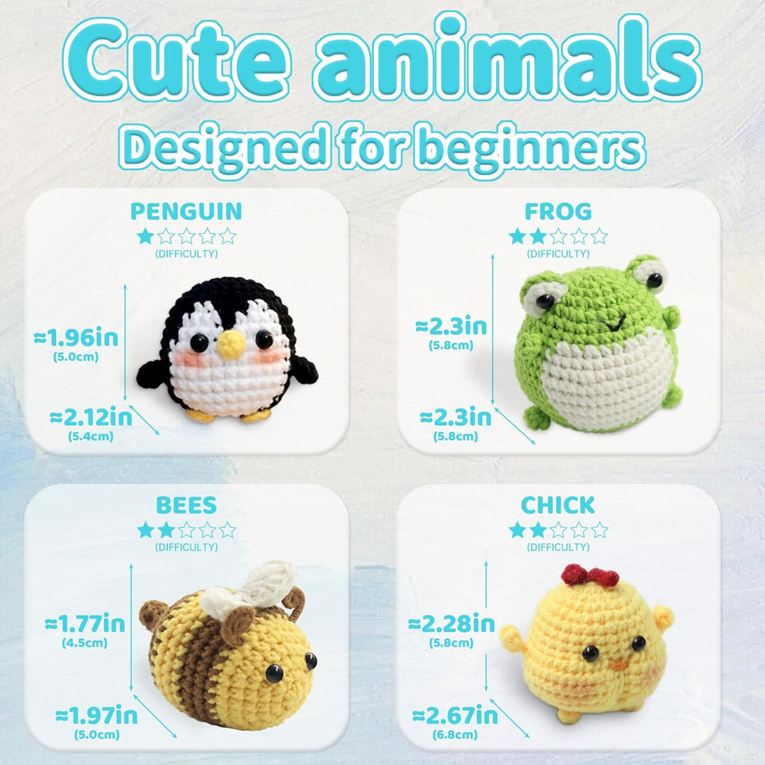 YAMAXIN Häkel-Set für Anfänger, Häkel-Starter-Set mit Schritt-für-Schritt-Videotutorials, Anfänger-H