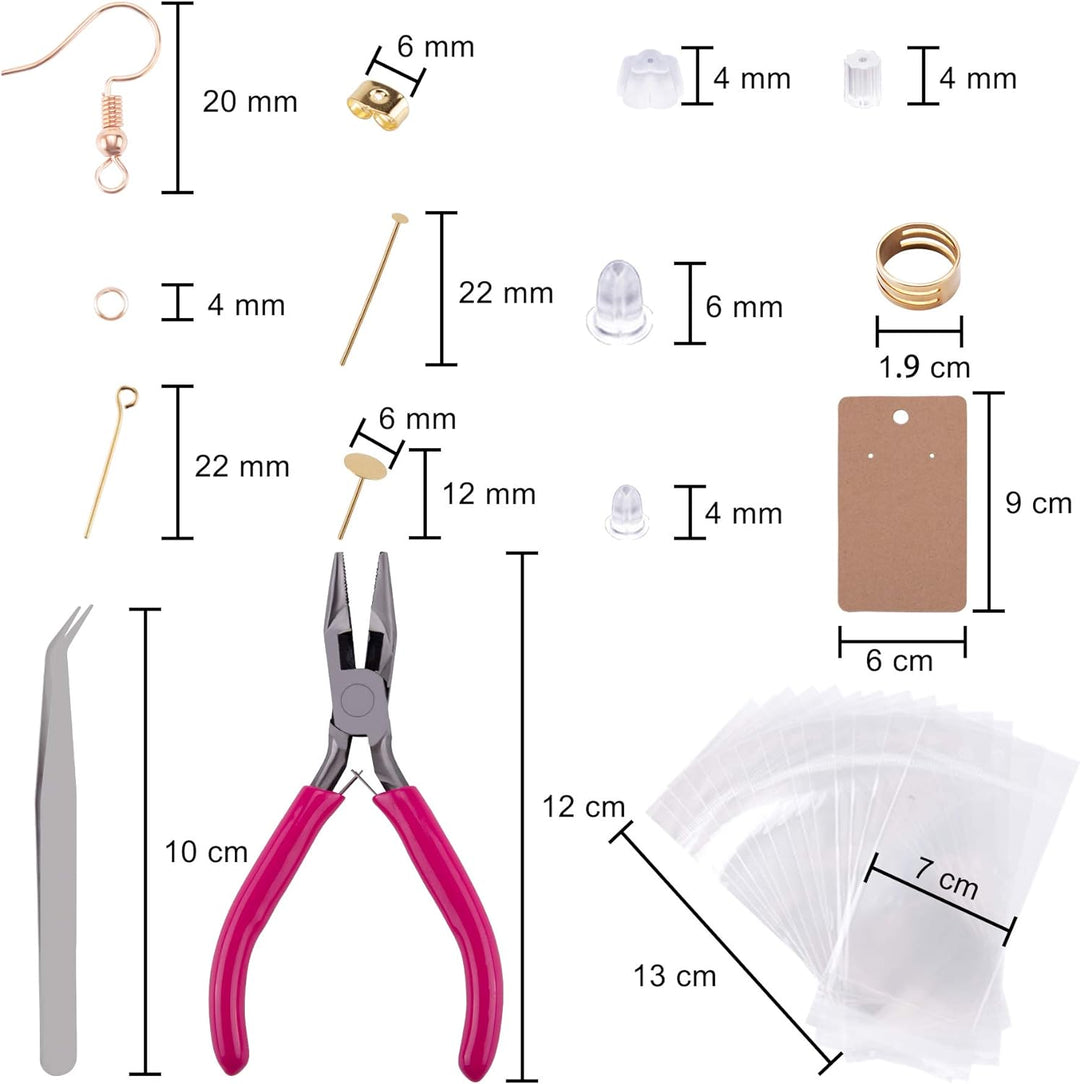 BQTQ Schmuck Basteln Zubehör, 4240 Stück Ohrring Machen Kit Ohrhaken Sprung Ringe Ohrstopper Ohrstec