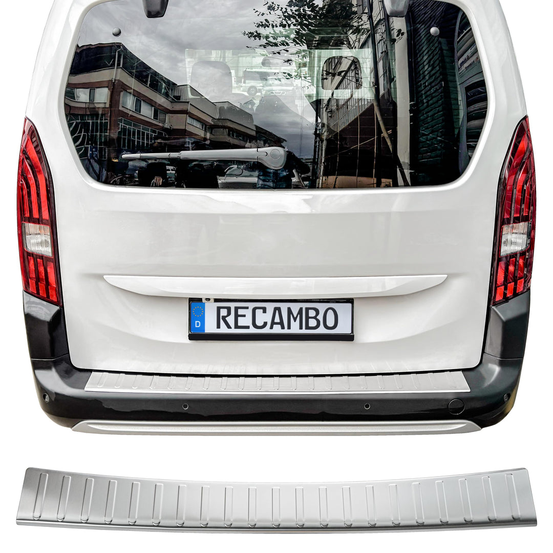 RECAMBO Ladekantenschutz Edelstahl matt gebürstet mit Textur - kompatibel für Toyota Proace City - B