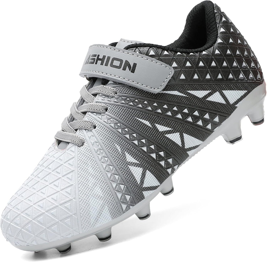 Littleplum Fussballschuh Kinder Footballschuhe Outdoor Athletic Soccer Schuhe 31 EU B Silber Schwarz