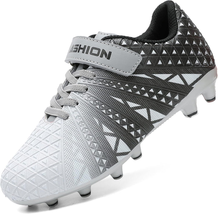 Littleplum Fussballschuh Kinder Footballschuhe Outdoor Athletic Soccer Schuhe 31 EU B Silber Schwarz