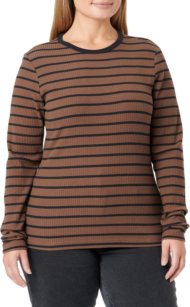 G-STAR RAW Damen Slim Rib 2.0 Stripe Top Tops XS Mehrfarben (Rain Drum/Caviar Stripe D21575-d201-d47