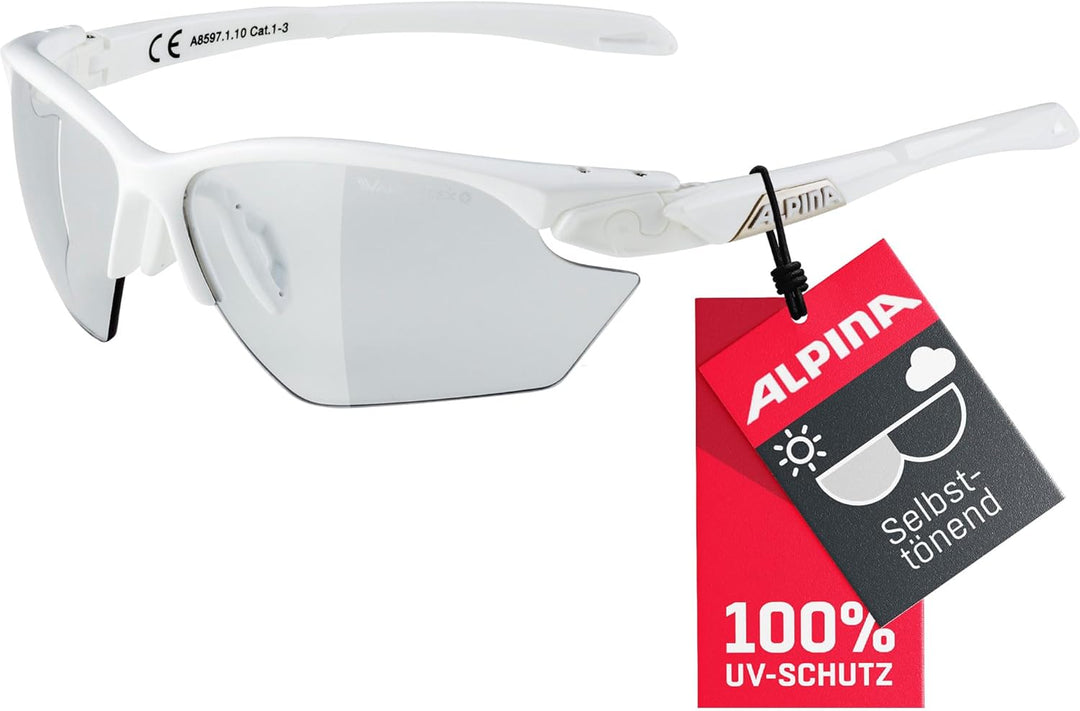 ALPINA TWIST FIVE S HR V - Selbsttönende, Bruchfeste & Beschlagfreie Sport- & Fahrradbrille Mit 100%